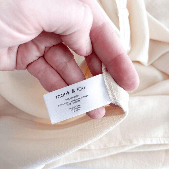 Monk & Lou AVA Womens Sleeveless V Neck Backless Midi Dress Cream Small NWT - Picture 7 of 10